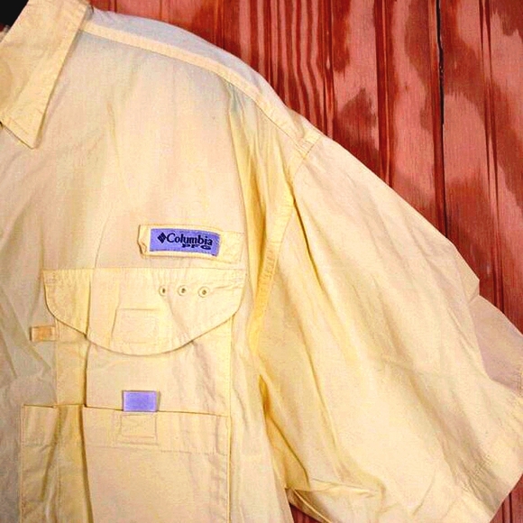 Columbia PFG Vented Fishing Shirt – Short Sleeve – Size M – Yellow - Picture 4 of 8